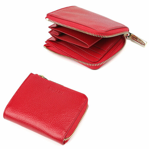 фото Кошелек fabretti q21d-4, фактура зернистая, красный