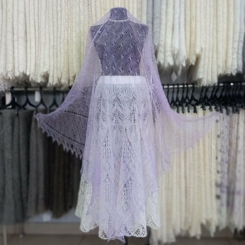 фото Платок орчанка,120х120 см, фиолетовый