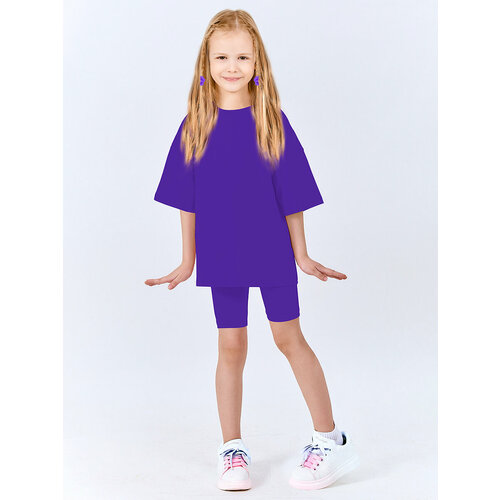 Костюм KETMIN, размер 128, фиолетовый модный спортивный костюм футер ketmin размер 128 тай дай фиолетовый