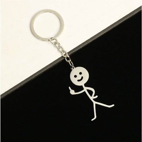 Брелок, глянцевая фактура, серебряный