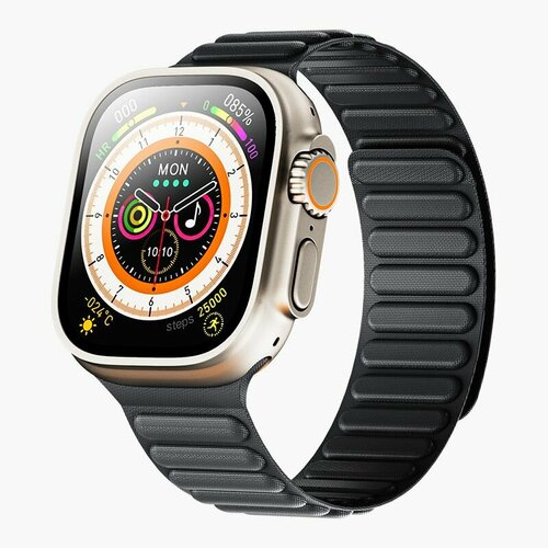 Ремешок для iWatch 49/45/44/42 mm Keephone FineWoven Loop Magnetic Bands / Черный