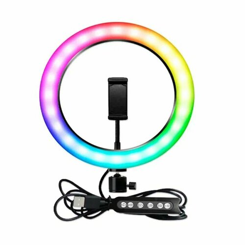 Светодиодная кольцевая лампа цветная 33см Без штатива MJ-33 Soft Ring Light 300000₽
