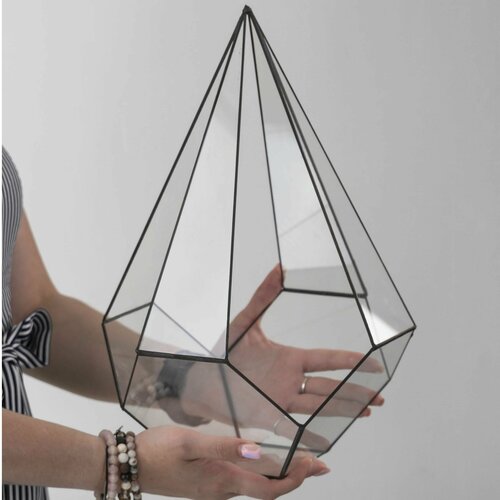 Стеклянный флорариум Конус, высота 35 см