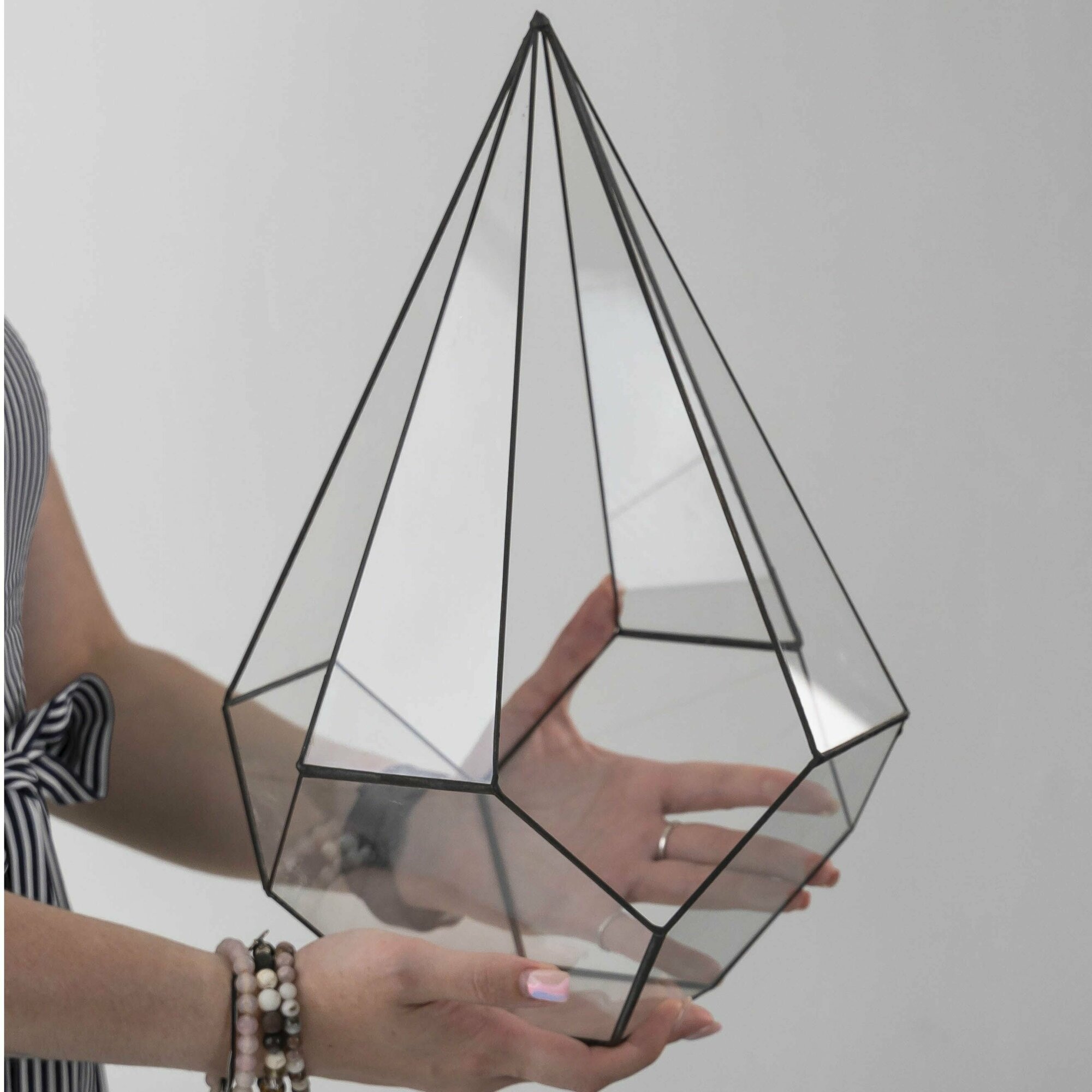 Стеклянный флорариум GEO Glass Конус, 35см