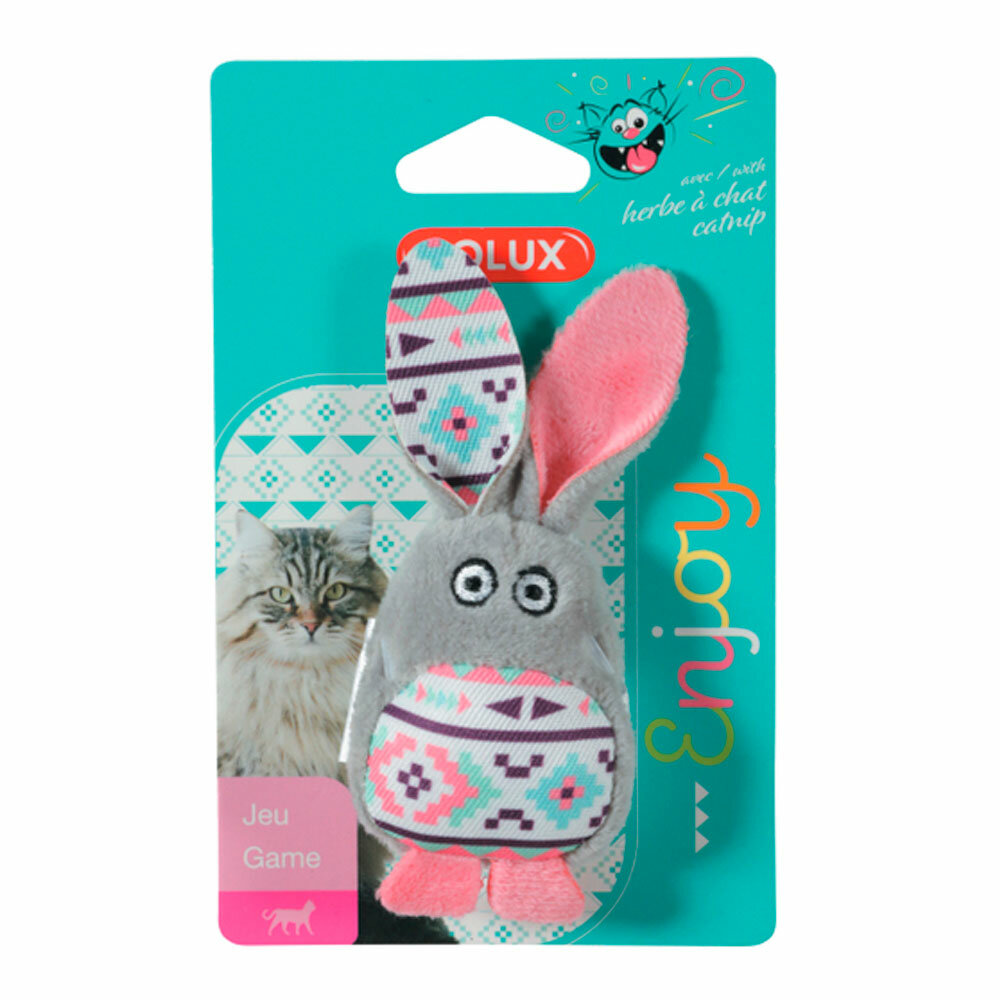 Zolux игрушка для кошек с кошачьей мятой кролик из капусты (Серый) - фото №1