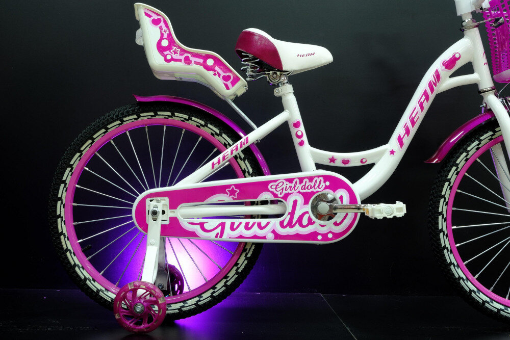 фото Велосипед детский Heam Girl Doll 18 Бело/Вишнёвый