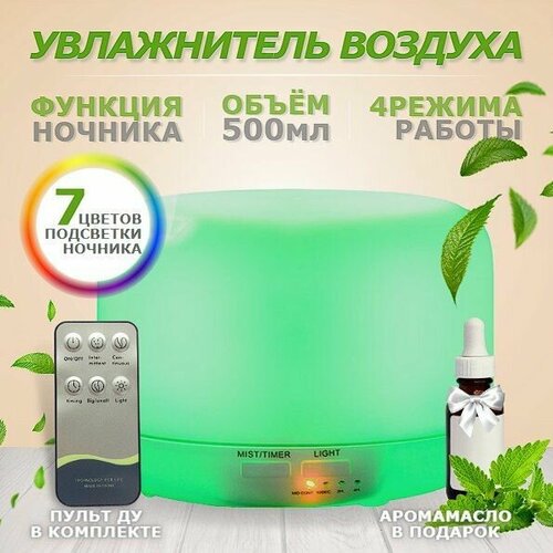 Увлажнитель воздуха настольный ночник с подсветкой аромадиффузор для дома ультразвуковой 249900₽