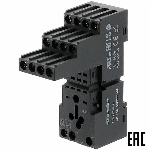 Розетка SKC14-E для реле серии RKE на 4 контакта (Shenler) (2 шт. в комплекте)