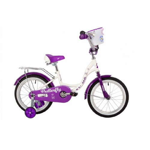 Велосипед 16 Novatrack BUTTERFLY белый/фиолетовый WVL23