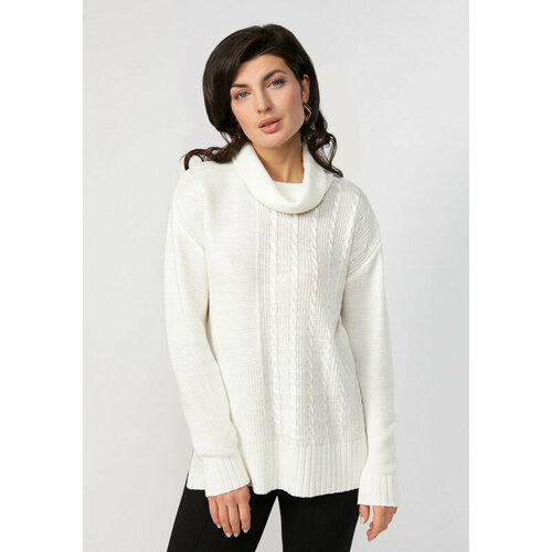 Свитер VIVAWOOL, размер 52, белый свитер vivawool размер 52 бежевый
