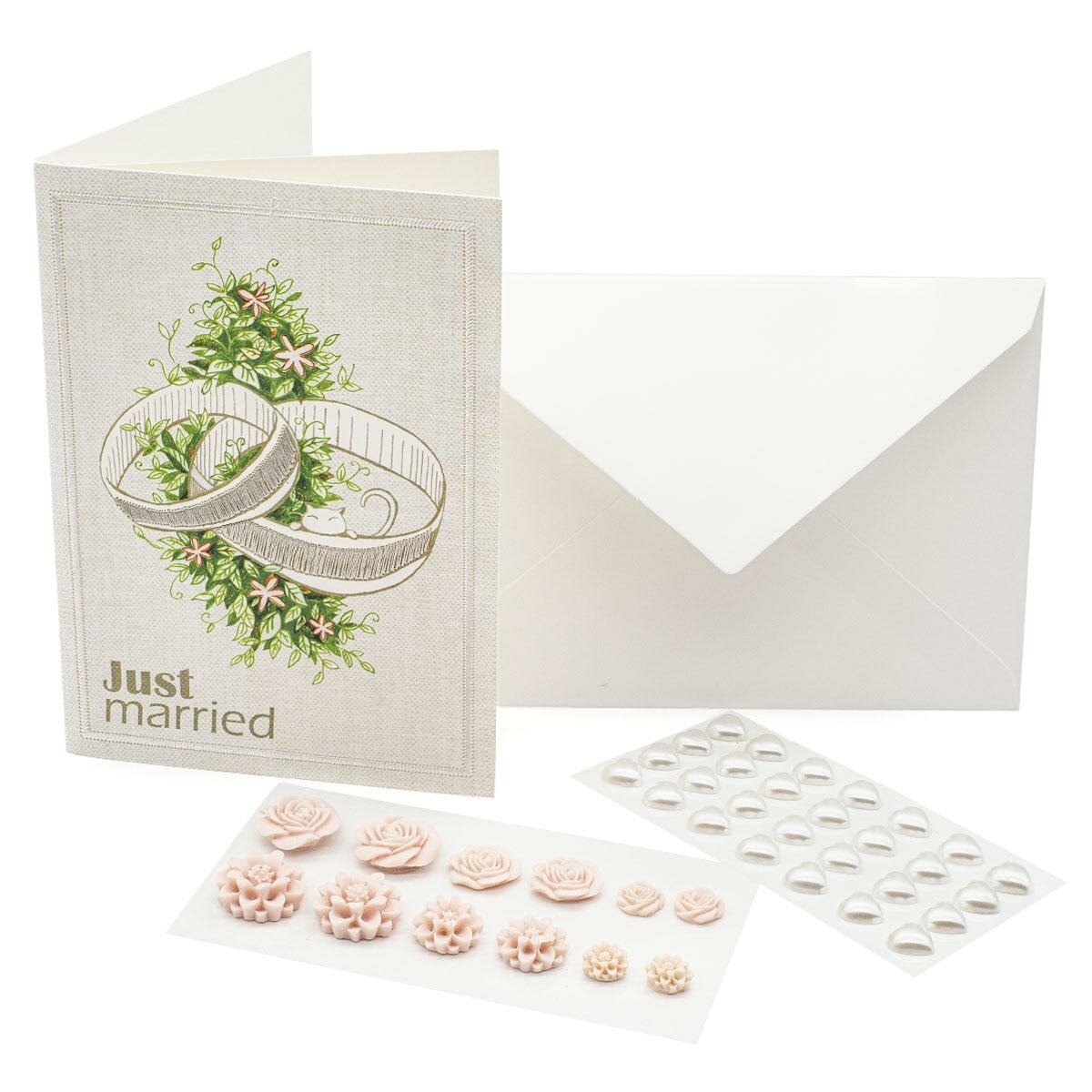 Открытки Astra&Craft "Свадьба", в конверте, 12х17 см, с декоративными наклейками, 2 шт