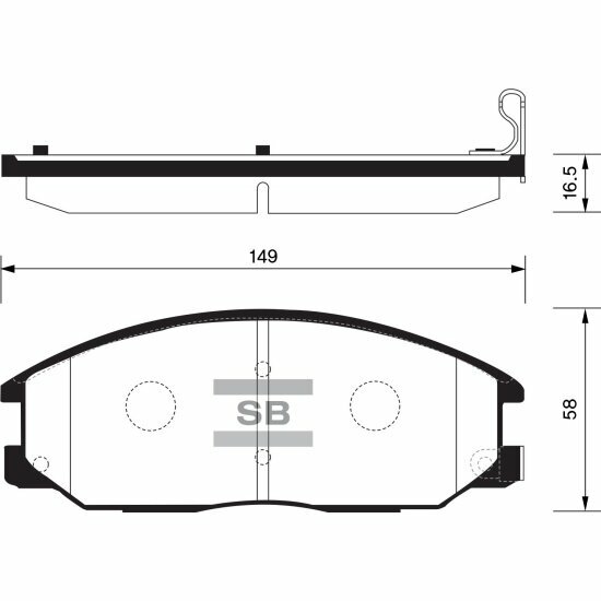 Колодки тормозные передние Sangsin Brake для SSANGYONG REXTON 2.7 04-06, 4 шт
