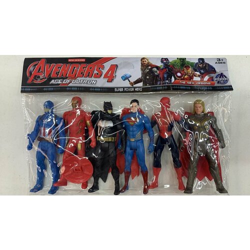 Набор фигурок супергероев Мстители 6 шт / Фигурки для детей / Киновселенная Марвел