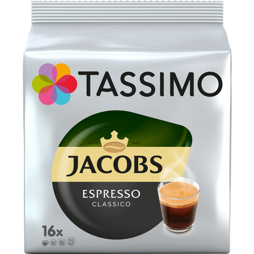 Кофе молотый в капсулах TASSIMO Jacobs Espresso Classico натуральный жареный, 16кап