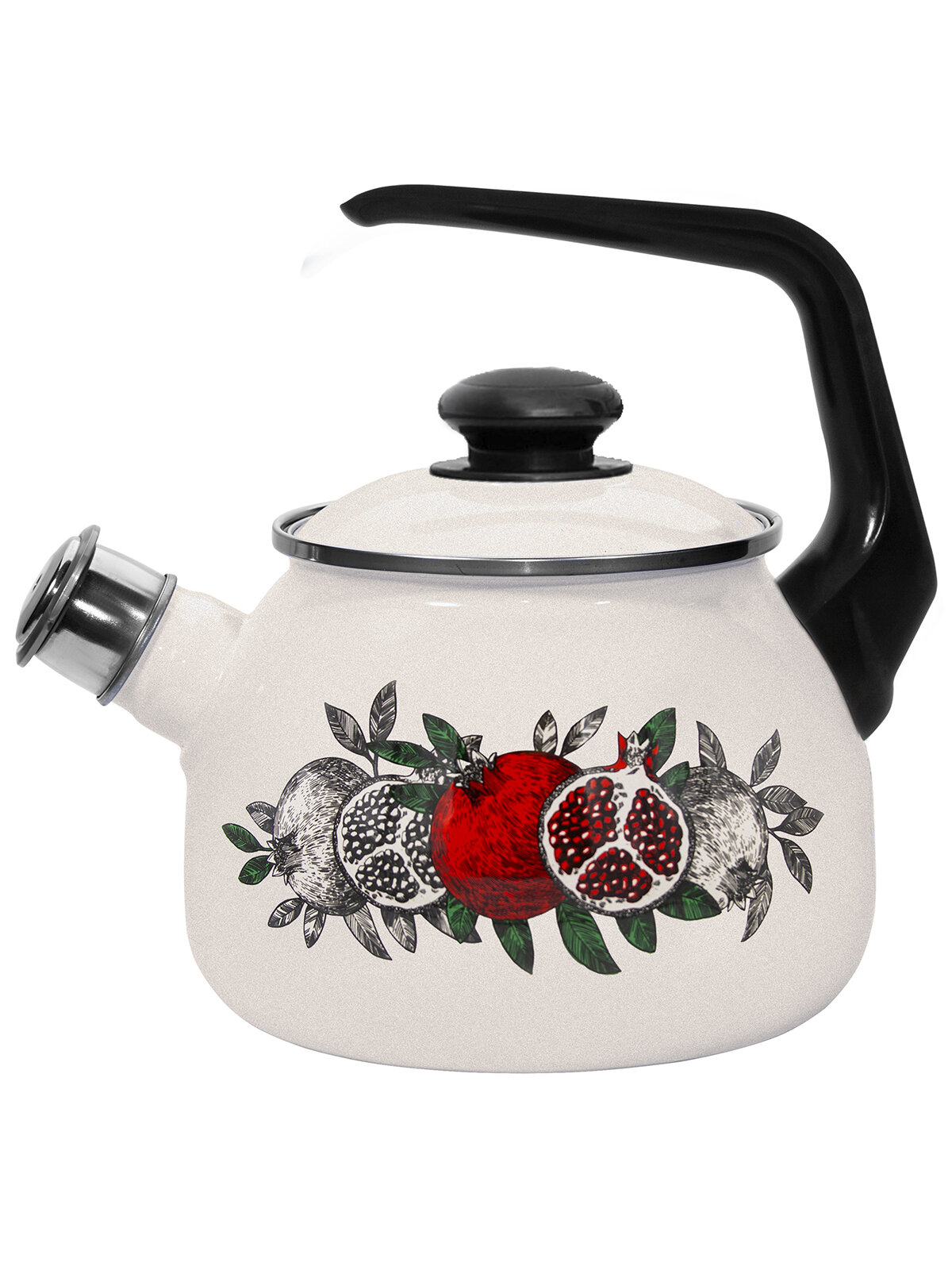 Чайник для плиты Лысьвенские эмали Цвет граната эмалированный, 2,5 л