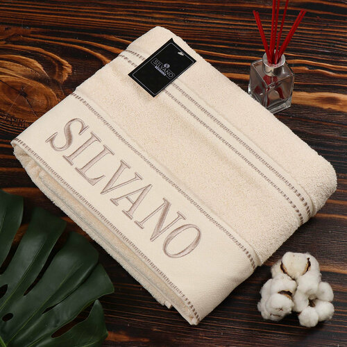 Полотенце банное 100х150 см 100хл 450 гм2 Модный штрих Silvano молоч Турц FT-7-100-0846 3476₽