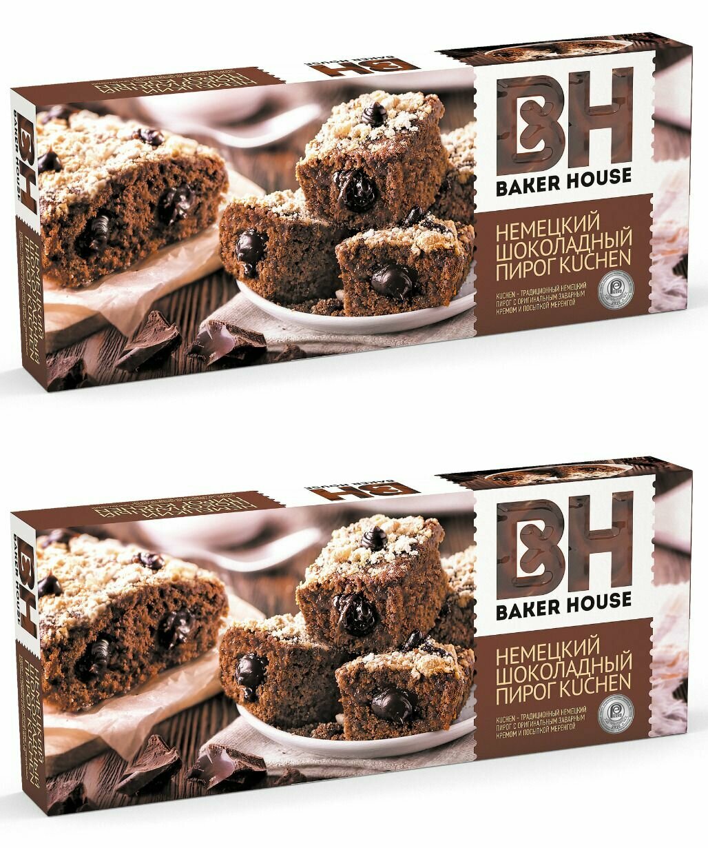 Baker House Пирог Kuchen Шоколадный бисквитный, 350 г, 2 уп