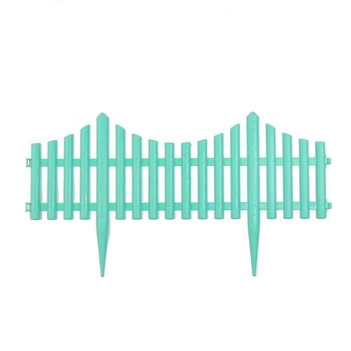 Ограждение декоративное Greengo 30х300 см, 5 секций, пластик, цвет бирюзовый