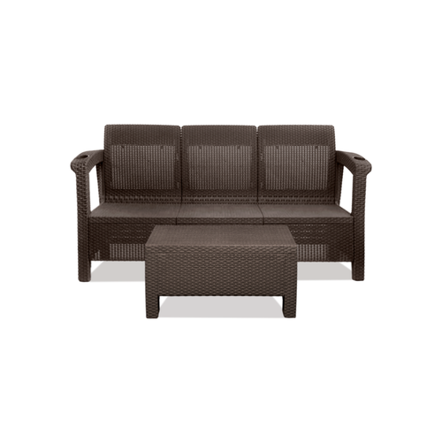 Комплект мебели Альтернатива Ротанг-плюс Triple Sofa Table коричневый