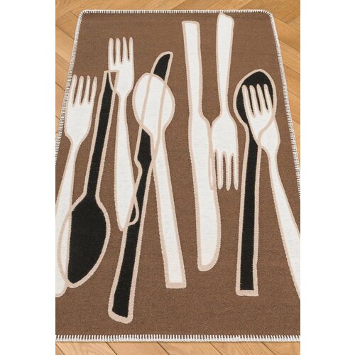 фото Турецкий ковер хлопковый 75*120 см arya neo arn 06 brown white esse hali