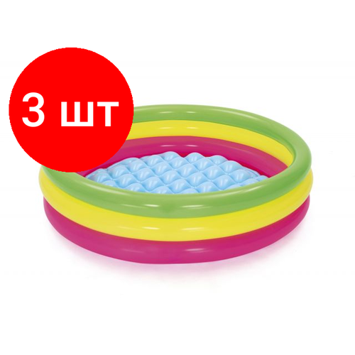 Комплект 3 штук, Надувной детский бассейн Summer Set, 102x25 см, BESTWAY (от 2 лет) (51104)