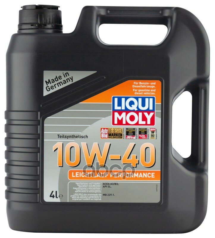 LIQUI MOLY П/С. Мот. масло Leichtlauf Performance 10W-40 Sl A3/B3 (4Л)