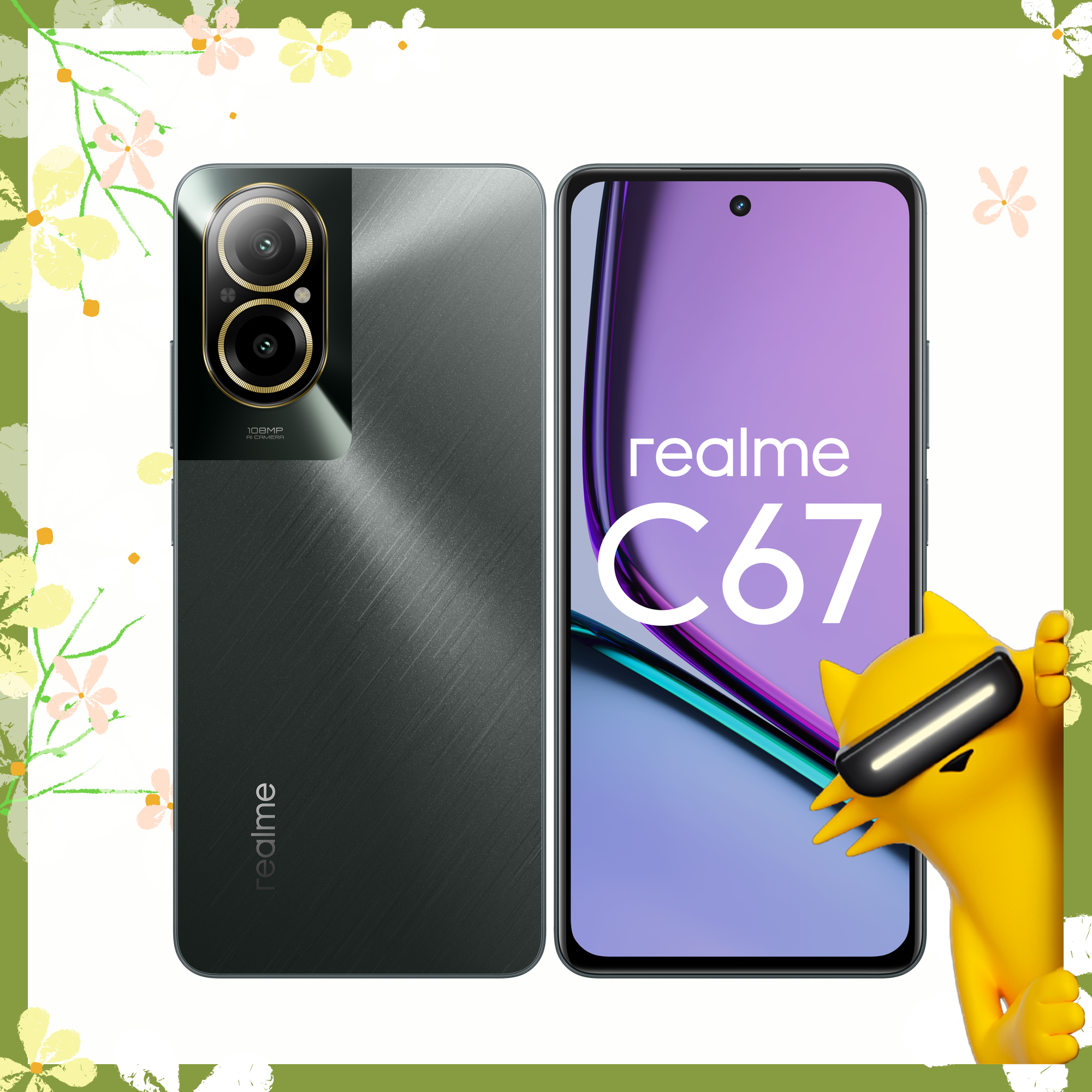 Смартфон realme C67 6/128 ГБ RMX3890, Черный камень