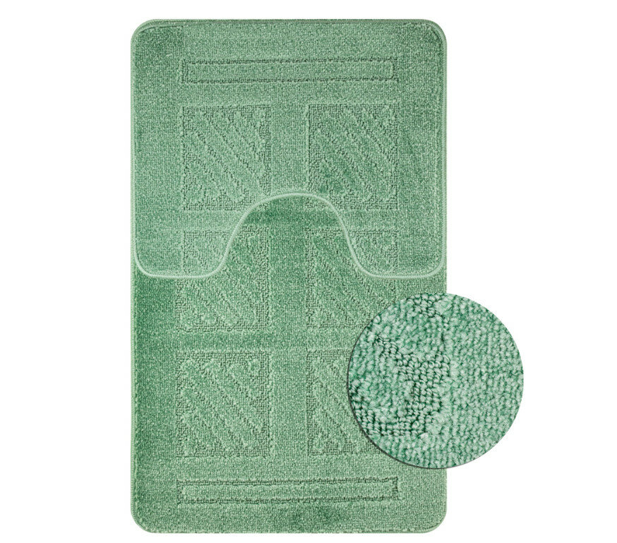 Комплект ковриков санакс 00285 CLASSIC UNI квадраты фисташковый 55х90 + 45х55 см 100 % полиэстер