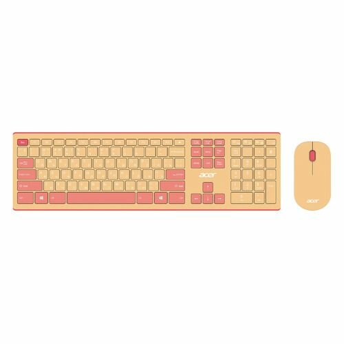 Клавиатура + мышь Acer OCC205 клав: розовый/бежевый мышь: розовый/бежевый USB беспроводная slim (ZL.AC