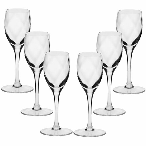 Набор из 6-ти хрустальных рюмок для водки или ликера, 40 мл, прозрачный, серия Romance, Krosno, KRO-F073346004009020-6