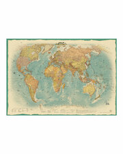 Политическая карта мира настенная "Мир в стиле ретро" 157х107см, Постер "Карта мира"
