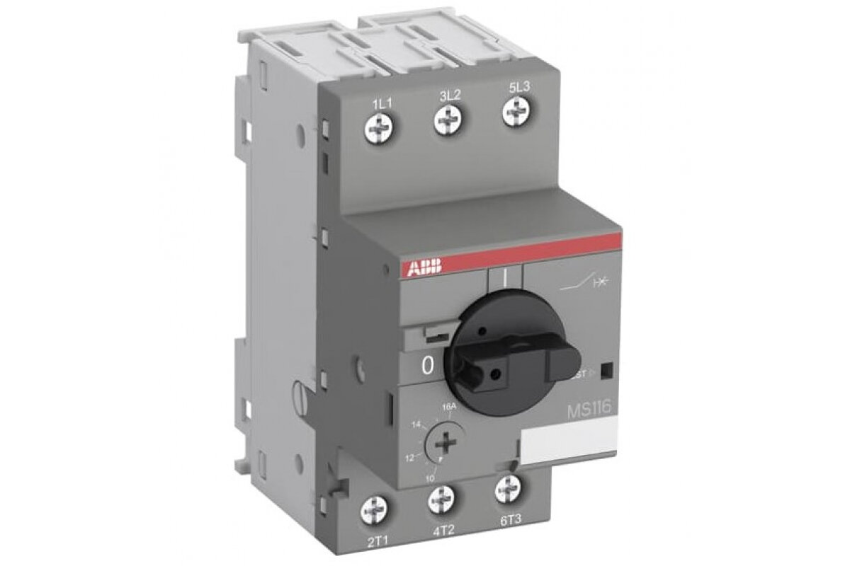 ABB MS116-2.5 50kA Автоматический выключатель с регулир. тепловой защитой 1.6А-2.5А 50kA 1SAM250000R1007
