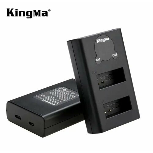 зу для canon lp e12 двойное с экраном kingma Зарядное устройство c дисплеем и двумя слотами KingMa для аккумуляторов Canon LP-E12.