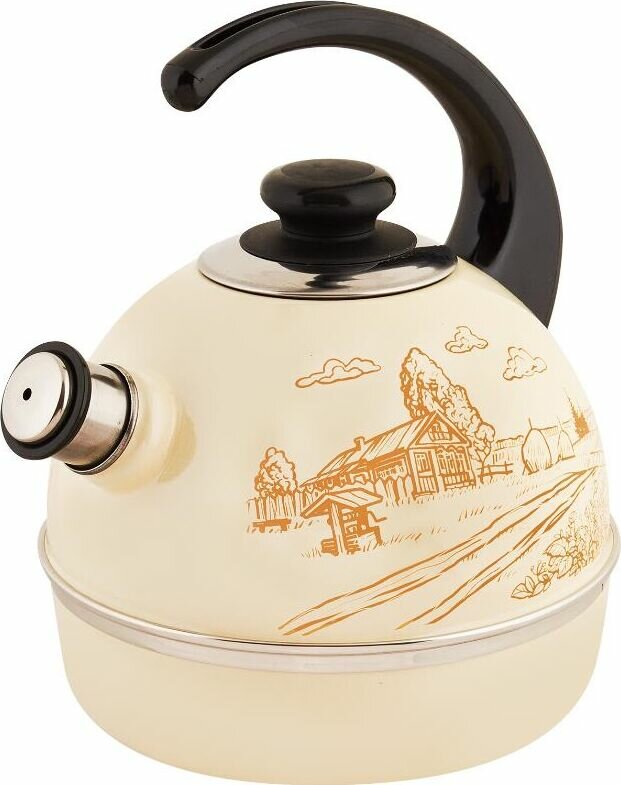 фото Чайник рубин T04/40/04/40 Золотой домик эмал 4,0л конс/руч слон кость