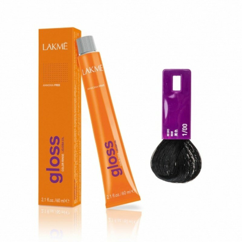 Lakme тонирующая крем-краска Gloss 1/00 Черный 60 мл