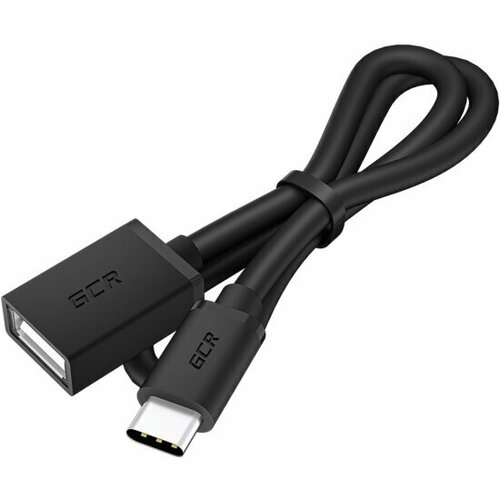 Кабель переходник Gcr 1.0m TypeC / USB 2.0 AF, черный, -55261 кабель gcr gcr dm2dmc2 7 м черный