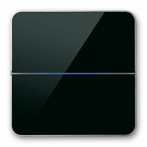 Накладка сенсорного KNX выключателя 203-03 Basalte Enzo 2-way, black glass, черное стекло, 2 кнопки, 1 шт.