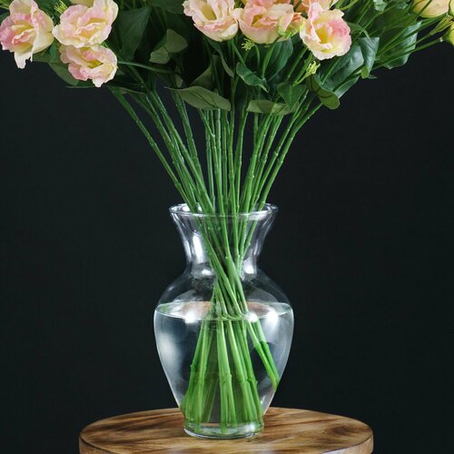 Ваза для цветов и сухоцветов стеклянная прозрачная декоративная интерьерная D11хH23 770₽