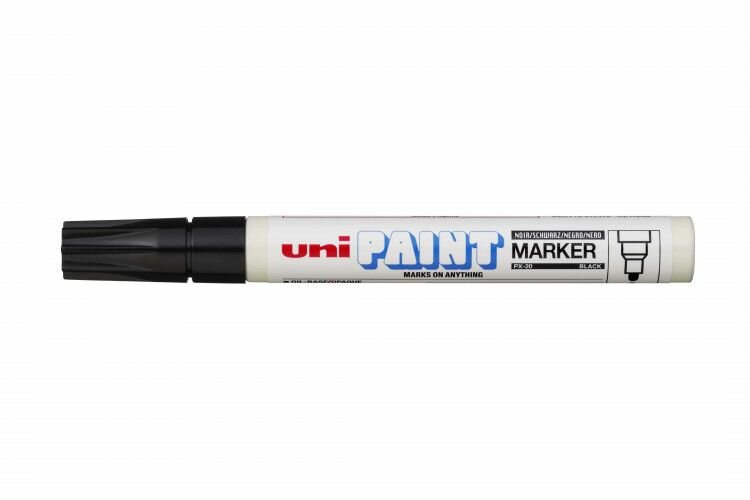 Промышленный масляный маркер-краска Uni PAINT PX-20 по всем поверхностям, 2.2-2.8 мм Чёрный,