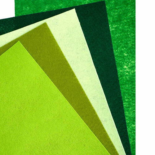 Набор твердого фетра, 20 х30 см, 1 мм / 5 листов / Сочная трава