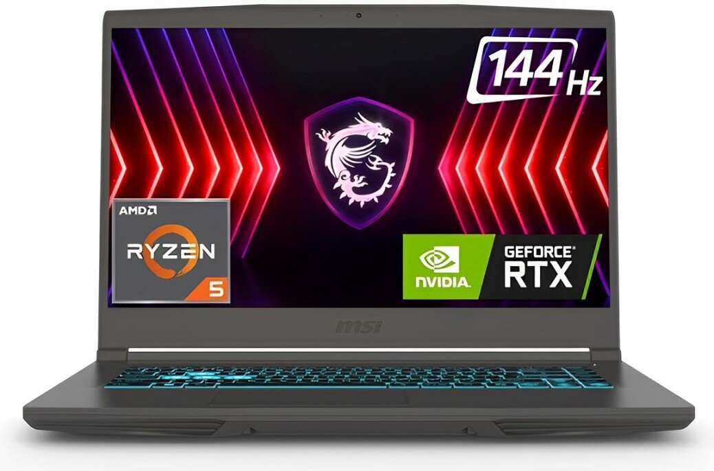 Ноутбук MSI MS-16RK Thin A15 B7VE-087XBY (9S7-16RK11-087) 15.6" FHD IPS 144Hz/Ryzen 5 7535HS/16GB/SSD512GB/RTX 4050 6GB/Blue Backlit/DOS/Cosmos Gray