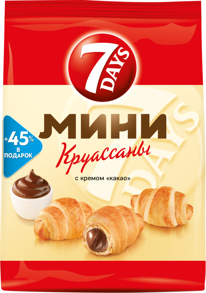 Круассаны 7DAYS Mini с кремом какао, 105г