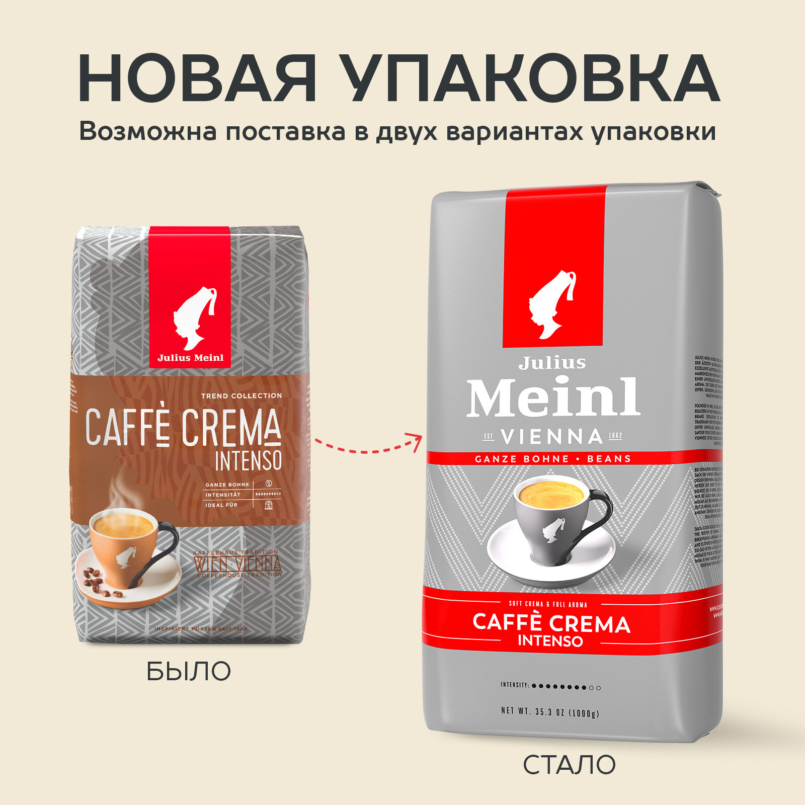 Кофе в зернах Julius Meinl Caffe Crema Intenso 1кг - фото №2