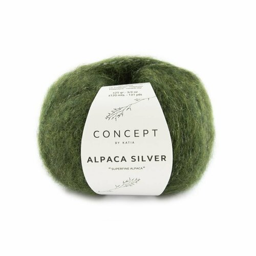 Пряжа для вязания Katia Alpaca Silver (272 Dark green-Silver) пряжа lana grossa alta moda alpaca цвет 71