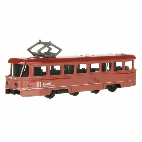 Трамвай HOFFMANN Инерционный металличесий со светом и звуком игрушка конструктор cogo трамвай