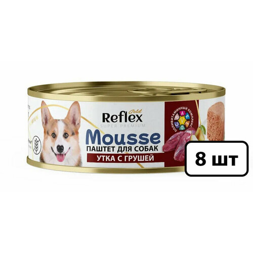 Reflex Gold влажный корм для взрослых собак, паштет утка с грушей 100 гр (8шт в уп)