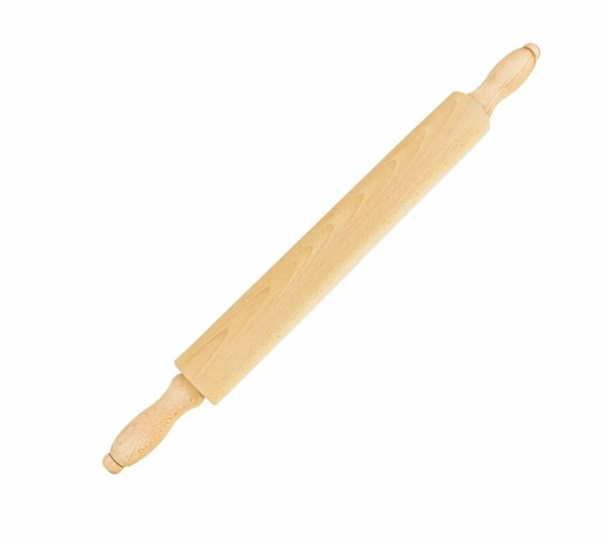 Скалка деревянная L-30см d-6см бук вращающиеся ручки