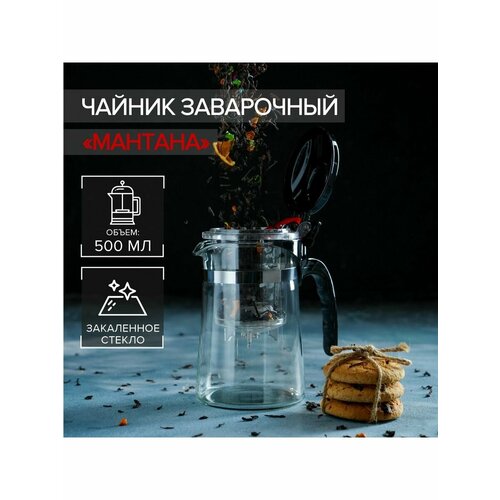 Чайник стеклянный заварочный Magistro Мантана 500 мл 871₽