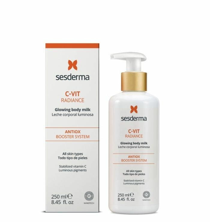 Sesderma C-VIT RADIANCE Glowing body milk - молочко для тела с мгновенным эффектом сияния кожи, 250 мл