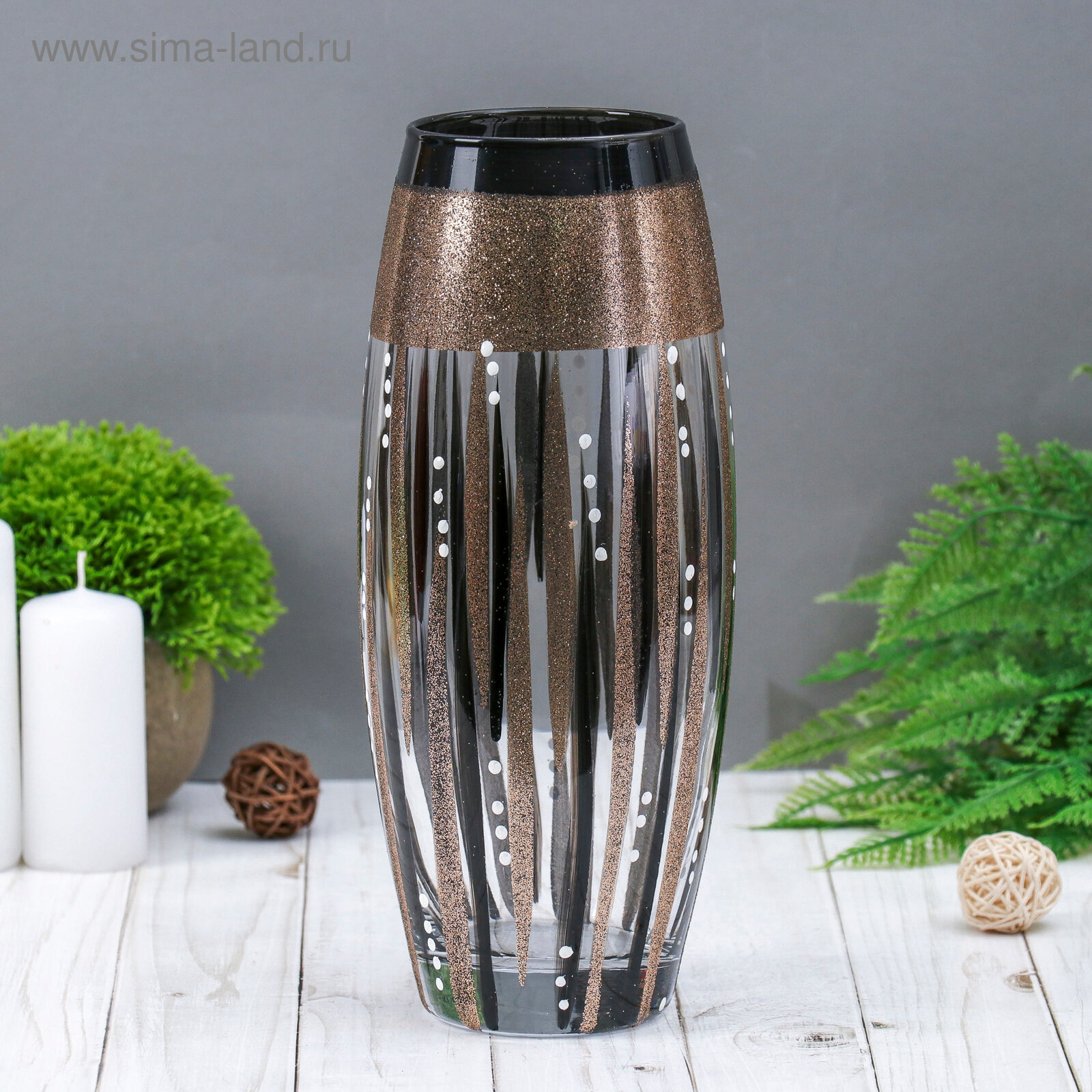 фото Ваза "Металлик" d-7.5х11х26 см